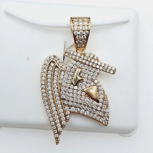 "14K Gold Plated Cubic Zircon Pendant, INUS1BR214